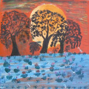 Sunset over the Valley of the Lagoons - Painting - Coralie Cassady